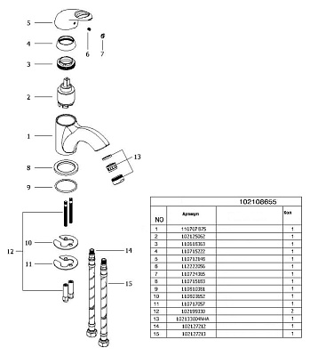 Смеситель E.C.A. Mix pl 102108655 для раковины