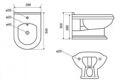 Чаша для унитаза подвесного Cezares King Palace CZR-163-TH