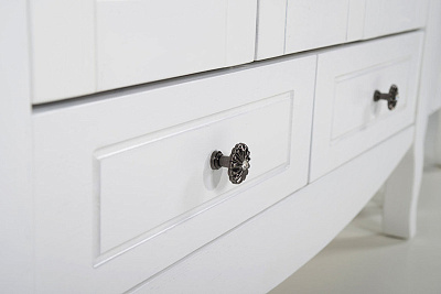 Тумба с раковиной ASB-Mebel Флоренция 85 белая патина серебро витраж