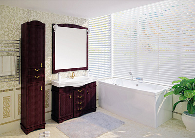 Шкаф-пенал Aquanet Луис темный орех