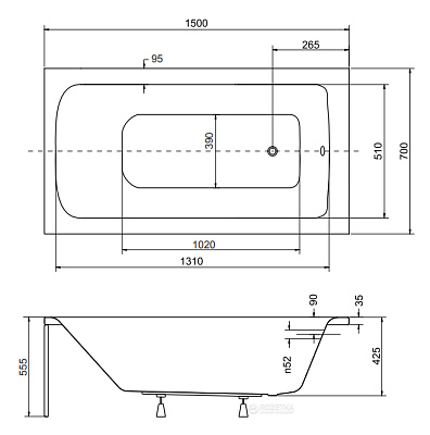 Акриловая ванна BESCO Talia 150