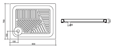 Поддон для душа Disegno Ceramica 106