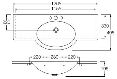 Раковина Hatria Shirley (120 см)