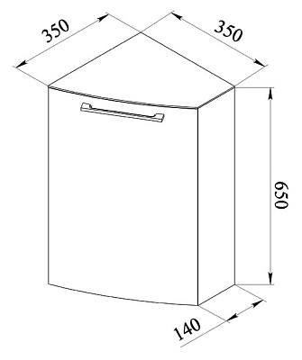 Тумба De Aqua Тока 3 R угловая