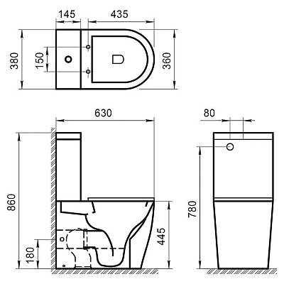Бачок для унитаза BelBagno Etna BB2157T