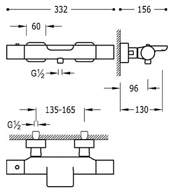Термостат Tres Loft-tres 20017409 для ванны с душем