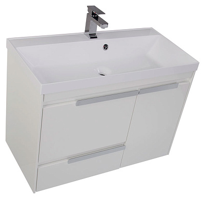 Тумба с раковиной Aquanet Тиволи 90 белая