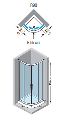 Душевой уголок Novellini Lunes R LUNESR90-1K