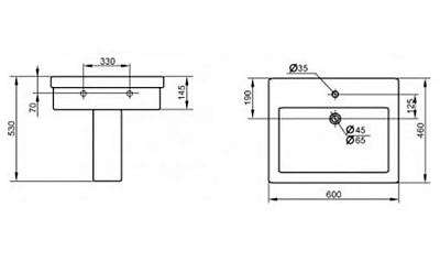 Раковина Cezares Prati с полупьедесталом
