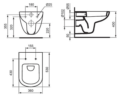 Унитаз подвесной Ideal Standard Tempo