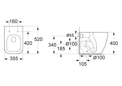 Чаша для унитаза приставного BelBagno Alpina