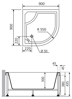 Поддон для душа Novellini Cup 2 90x90 см