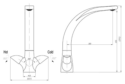 Смеситель Triton Осло 12905-F135 для кухонной мойки