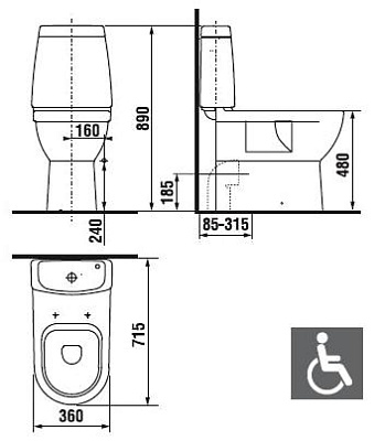 Унитаз-компакт Jika Mio 2471.6 высокий