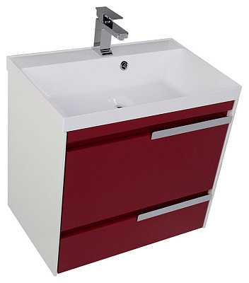 Тумба с раковиной Aquanet Тиволи 70 бордо