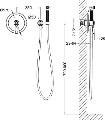 Смеситель встроенный с гигиеническим душем Timo Arisa 5309/00SM хром