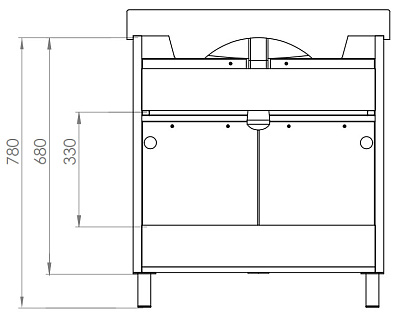 Тумба с раковиной Aquanet Гретта 75 светлый дуб