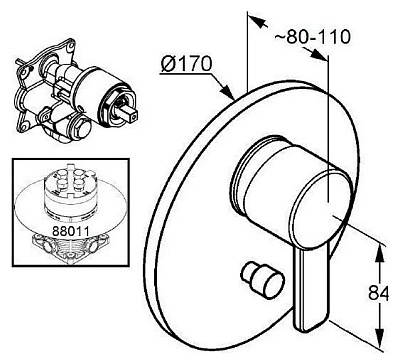 Смеситель Kludi Zenta 386509175 для ванны с душем