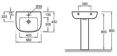 Раковина Jacob Delafon Odeon Up E4737