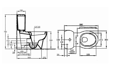 Чаша для унитаза-компакта Jacob Delafon Ove E1540 (19974W)