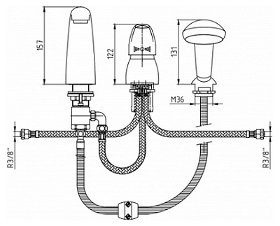 Смеситель E.C.A. Mix lx 402101033 на борт ванны
