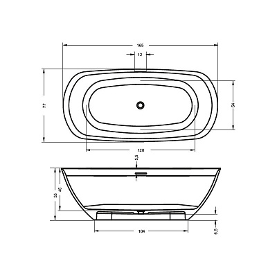 Ванна из литого мрамора Riho Bilo 165x77