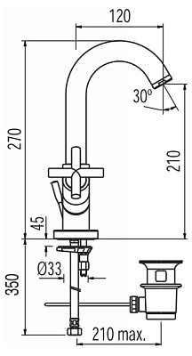 Смеситель Tres Bimaxtres 168103 для раковины
