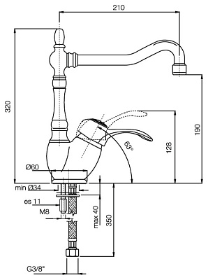 Смеситель Fima Carlo Frattini Bell F3367BR для кухонной мойки