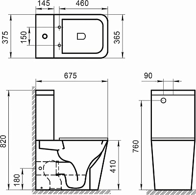 Бачок для унитаза BelBagno Ardente R BB02093T