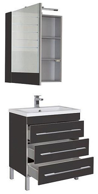 Тумба с раковиной Aquanet Верона 90 черная