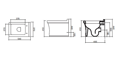 Унитаз приставной Disegno Ceramica Neo 7050-P