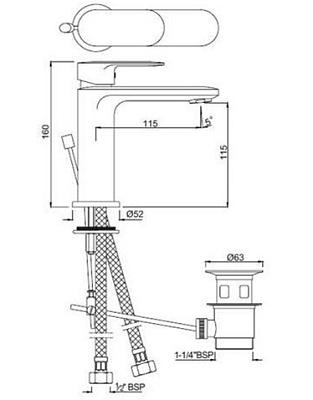 Смеситель для раковины Jaquar Opal Prime OPP-CHR-15051BPM