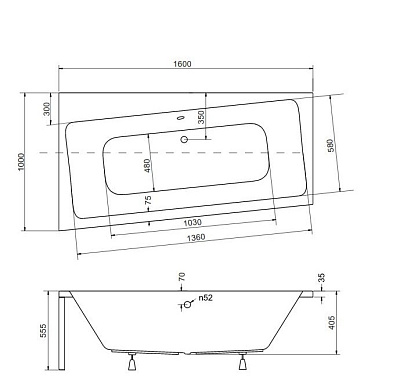 Акриловая ванна BESCO Infinity 160 L