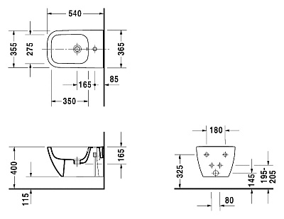Биде подвесное Duravit Happy D.2 2258150000