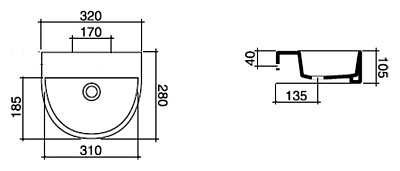 Рукомойник Disegno Ceramica Paolina 965