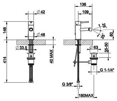 Смеситель Gessi Ozone 13807 для биде