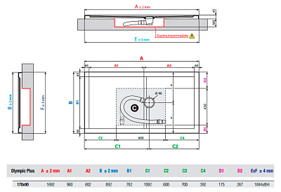 Поддон для душа Novellini Olympic Plus 170x90 см White