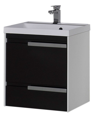 Тумба с раковиной Aquanet Тиволи 60 черная