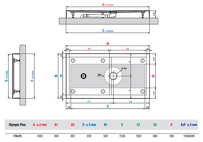 Поддон для душа Novellini Olympic Plus 170x70 см White высокий