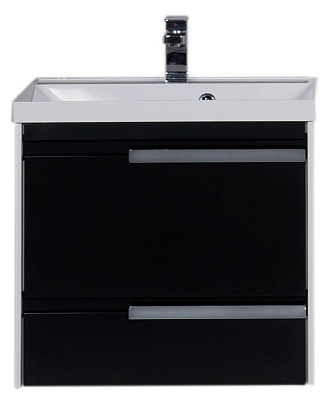 Тумба с раковиной Aquanet Тиволи 70 черная