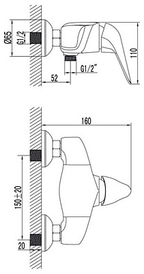 Смеситель Lemark Poseidon LM4233C для душа