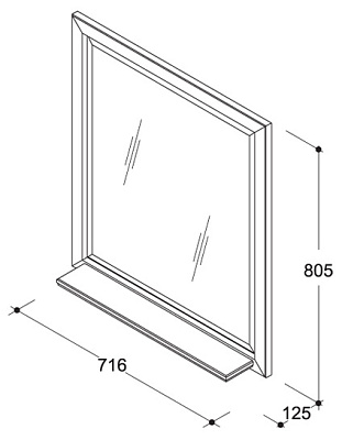 Зеркало Caprigo Альбион 80/100 BIANCO Light Vintage