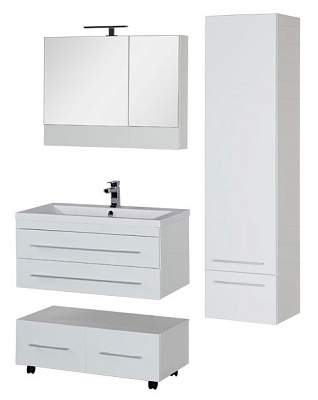 Тумба Aquanet Нота 90 подкатная белая