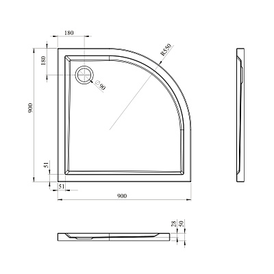 Поддон для душа Lavinia Boho One 90x90 37012900