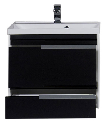 Тумба с раковиной Aquanet Тиволи 70 черная