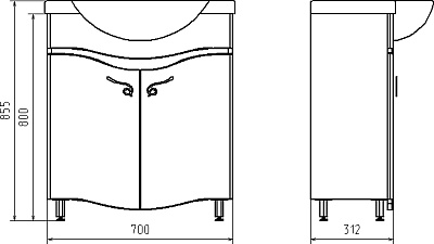 Тумба под раковину ASB-Mebel Терни 75