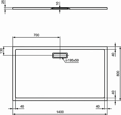 Поддон для душа Ideal Standard Ultraflat New 140х80 T447001 Белый