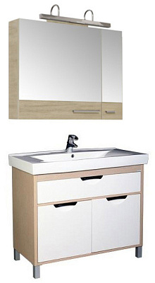 Тумба с раковиной Aquanet Гретта 90 светлый дуб