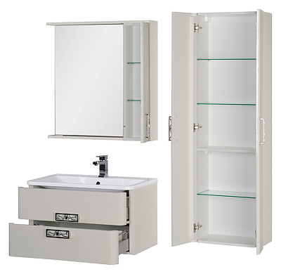 Зеркало-шкаф Aquanet Паллада 90 слоновая кость