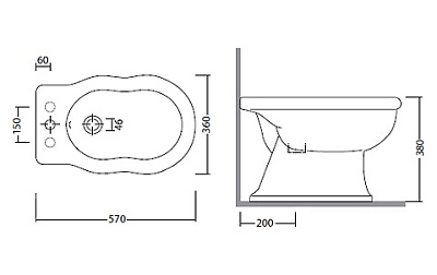 Биде напольное Caprigo Boheme D14